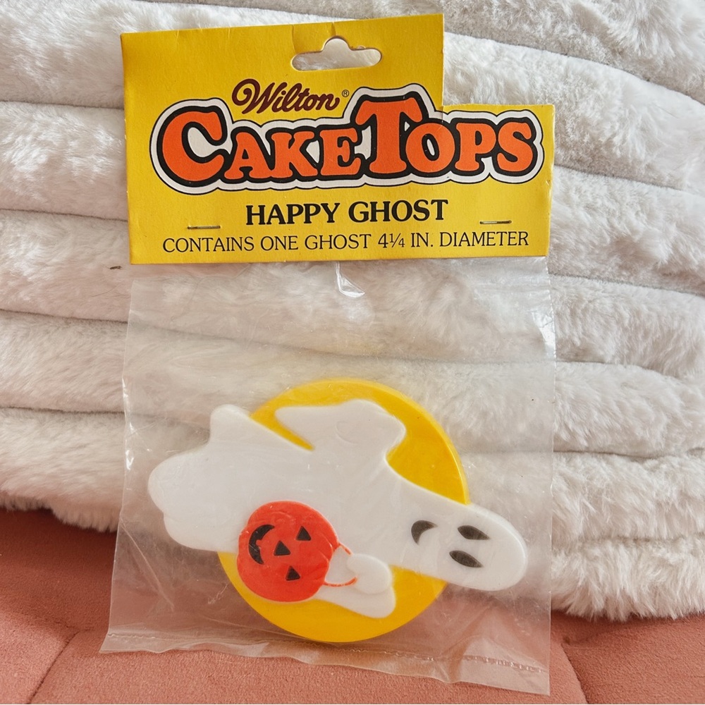 Vintage Wilton Halloween Ghost Pumpkin Cake Topper